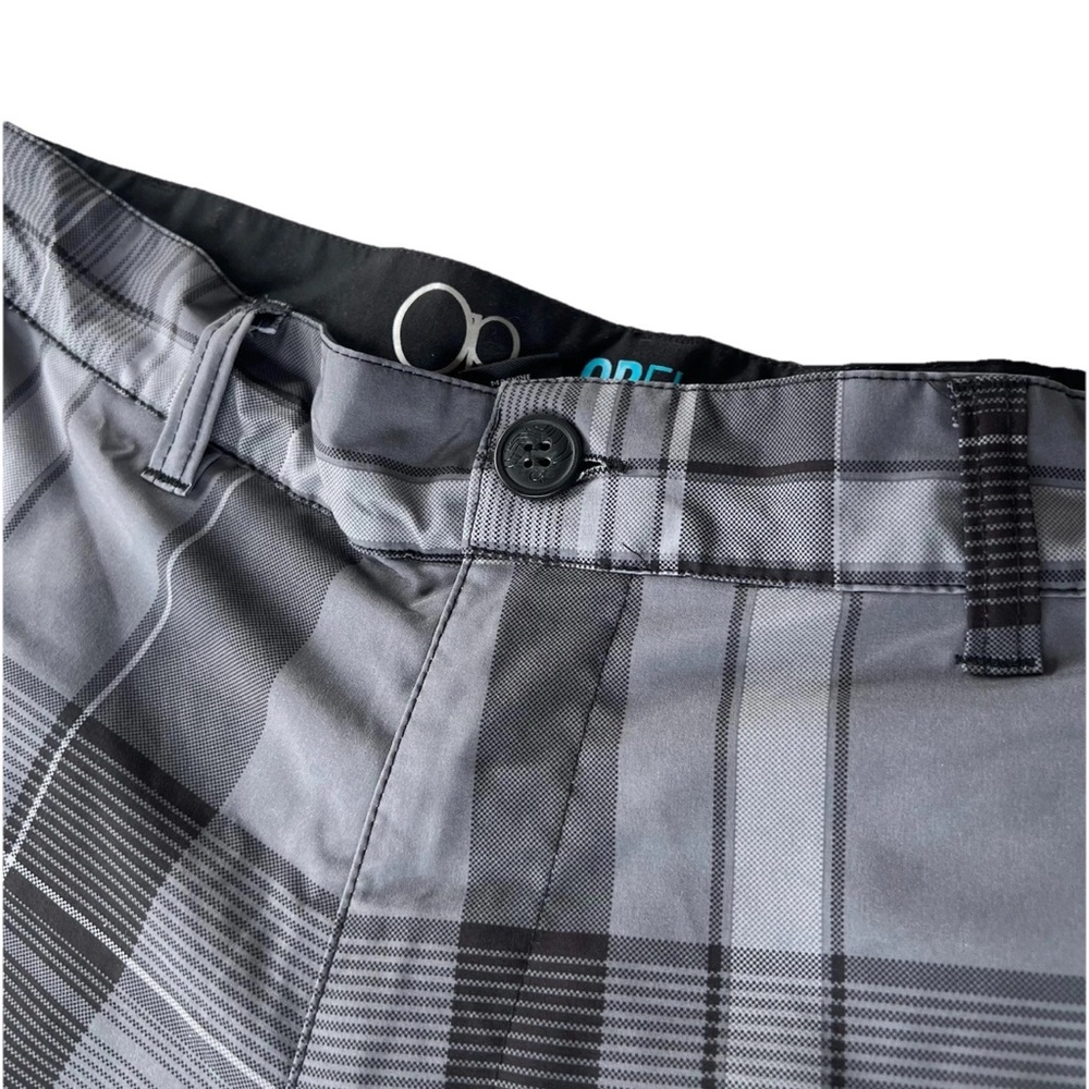 OP Board Shorts Men’s 36 Swim Trunks Black and Gray Plaid NWOT - Picture 3 of 8